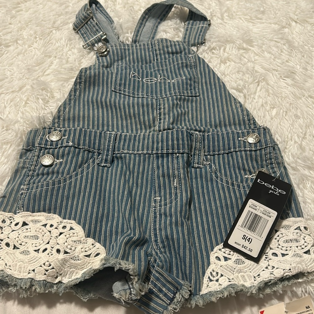 Bebe girl S(4) little girl romper wash denim